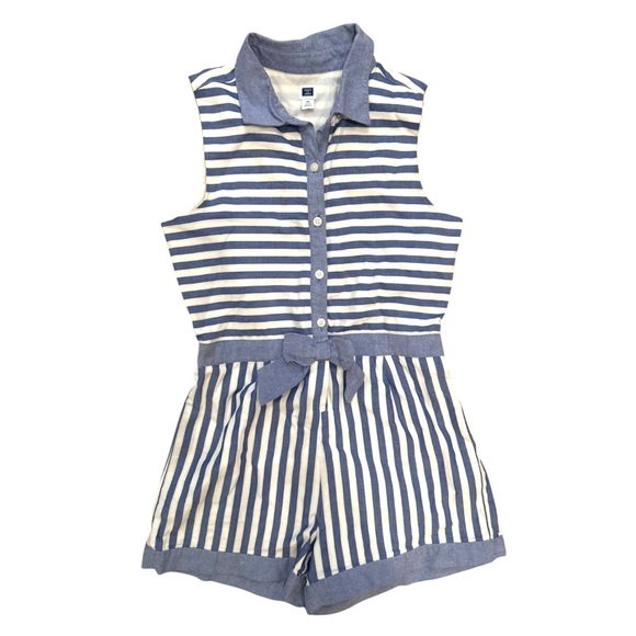 Janie and Jack Striped Girls Bow Detail Sleeveless Romper - Picture 1 of 6